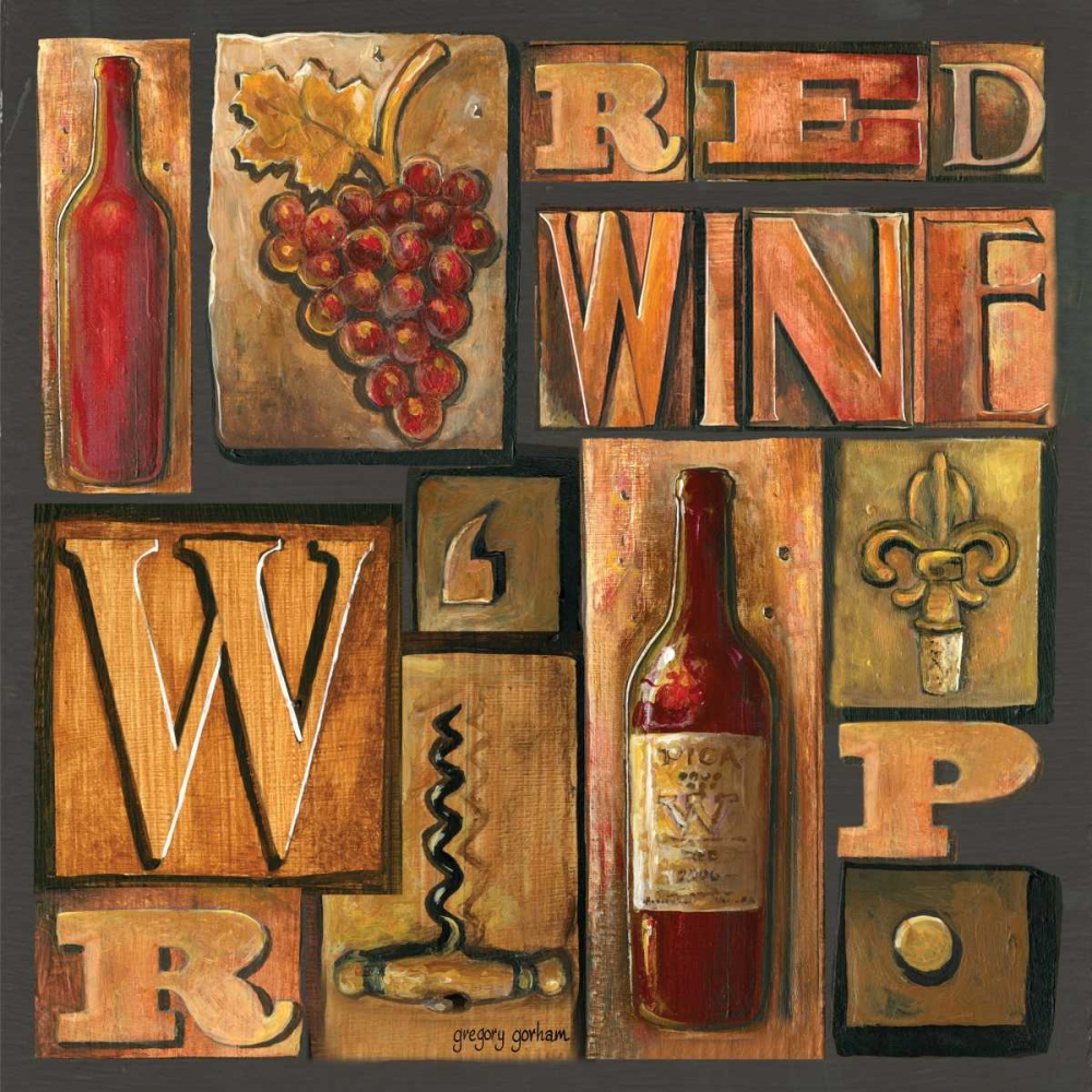 Type Set Wine Sq I art print by Gregory Gorham for $57.95 CAD