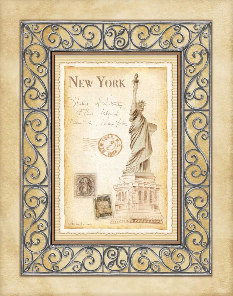 New York Postcard art print by Andrea Laliberte for $57.95 CAD