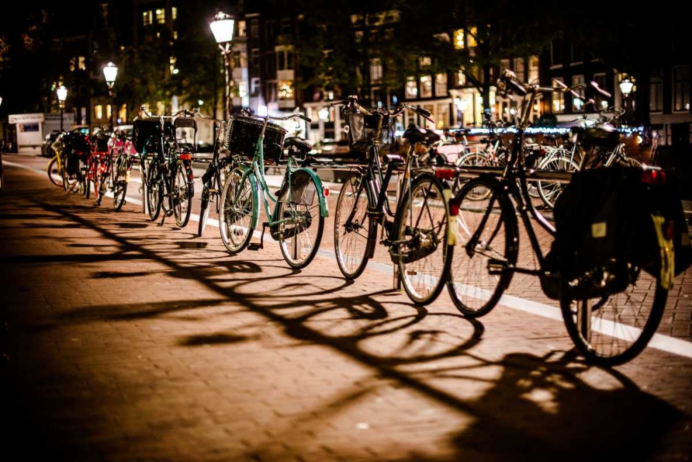Amsterdam Bikes at Night I art print by Erin Berzel for $57.95 CAD