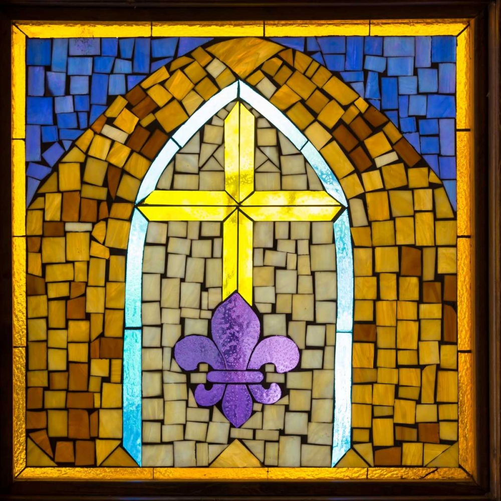 Stained Glass Cross III art print by Kathy Mahan for $63.95 CAD