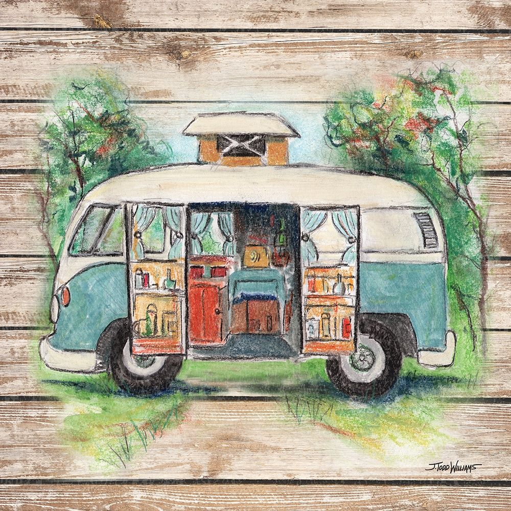 Retro Camping Van art print by Todd Williams for $57.95 CAD