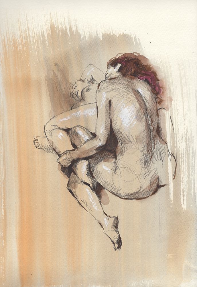 Nude couple of girls art print by Samira Yanushkova for $57.95 CAD