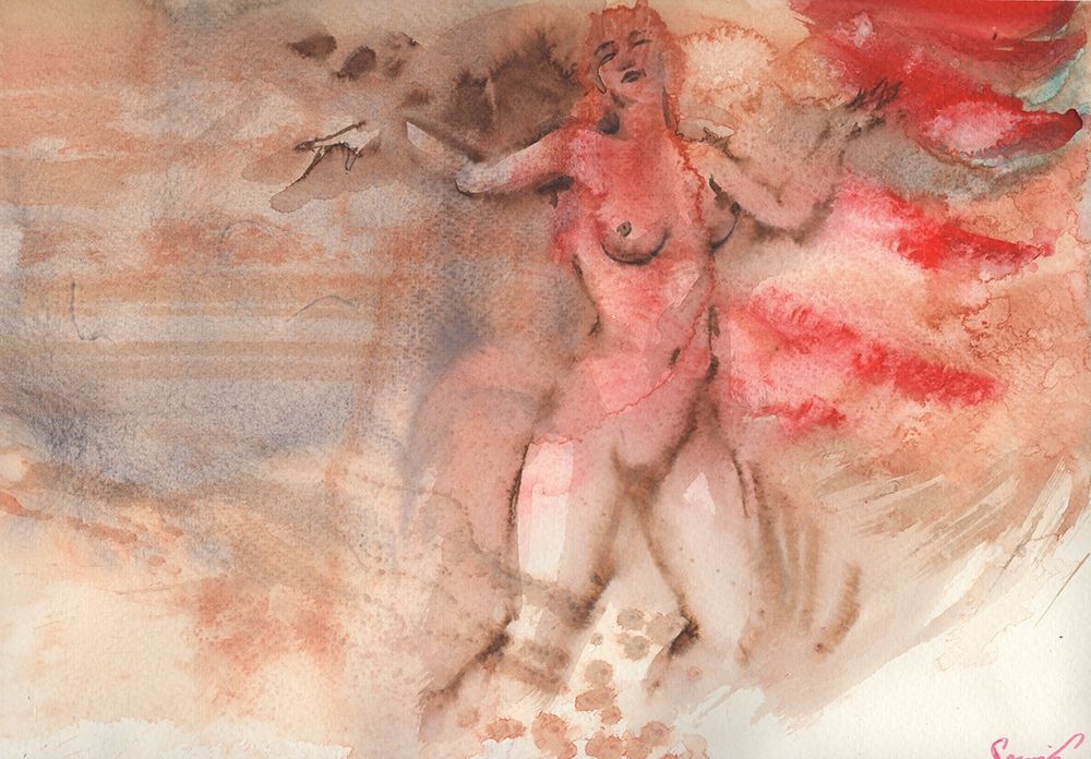 Passion dance naked girl art print by Samira Yanushkova for $57.95 CAD
