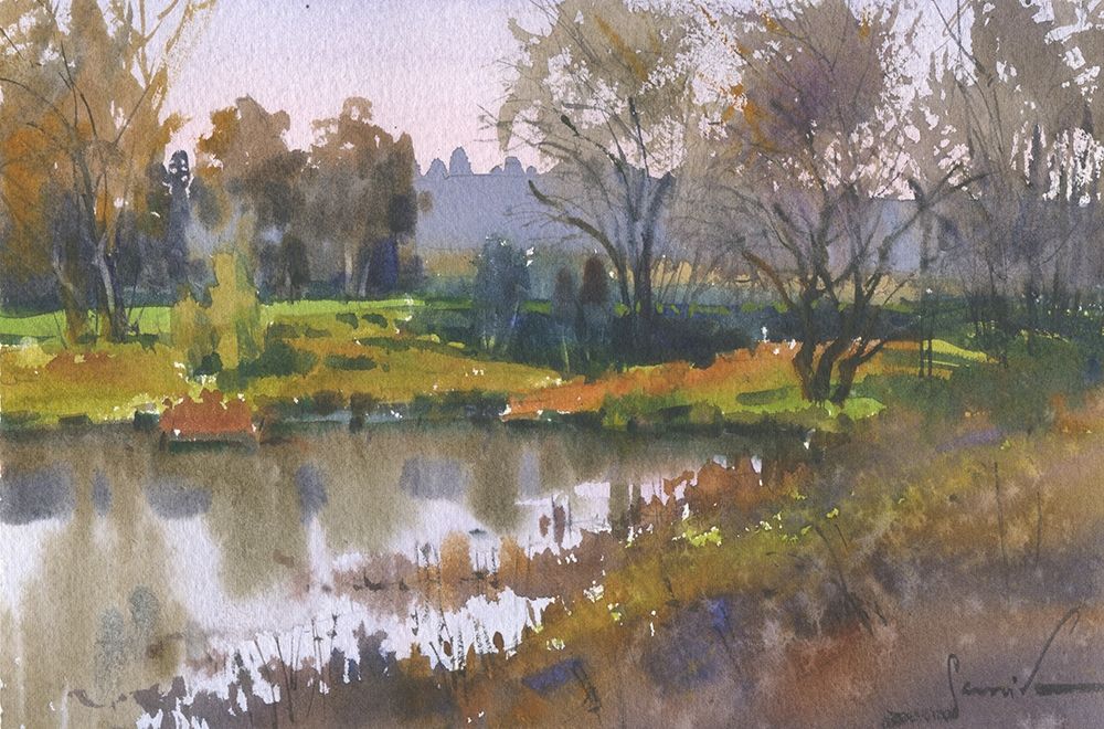 Watercolor landscape painting 1 art print by Samira Yanushkova for $57.95 CAD