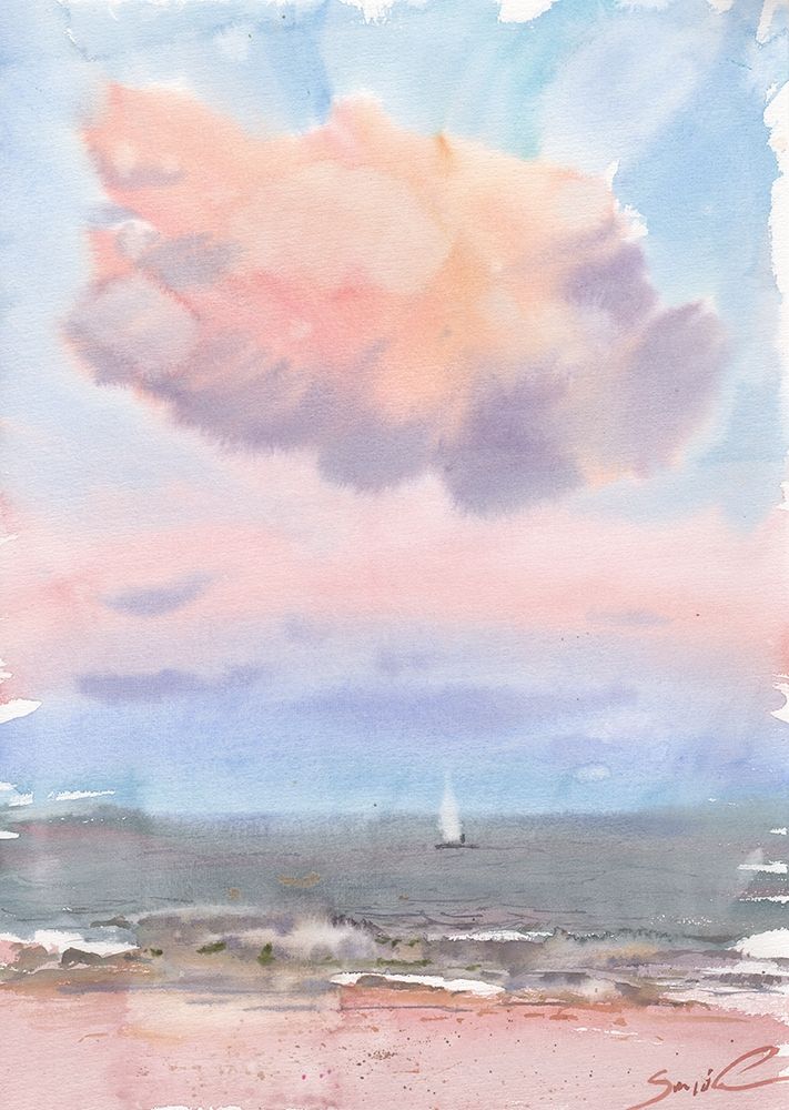 Romantic Sunset Seascape art print by Samira Yanushkova for $57.95 CAD