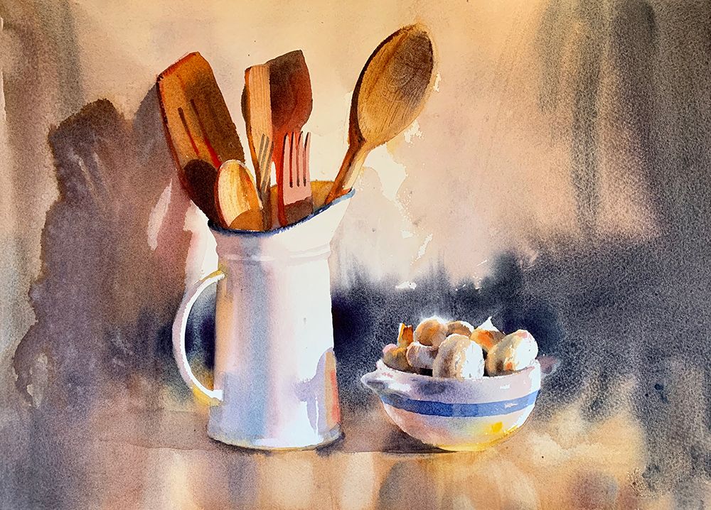 Still Life With Wooden Spoons art print by Samira Yanushkova for $57.95 CAD