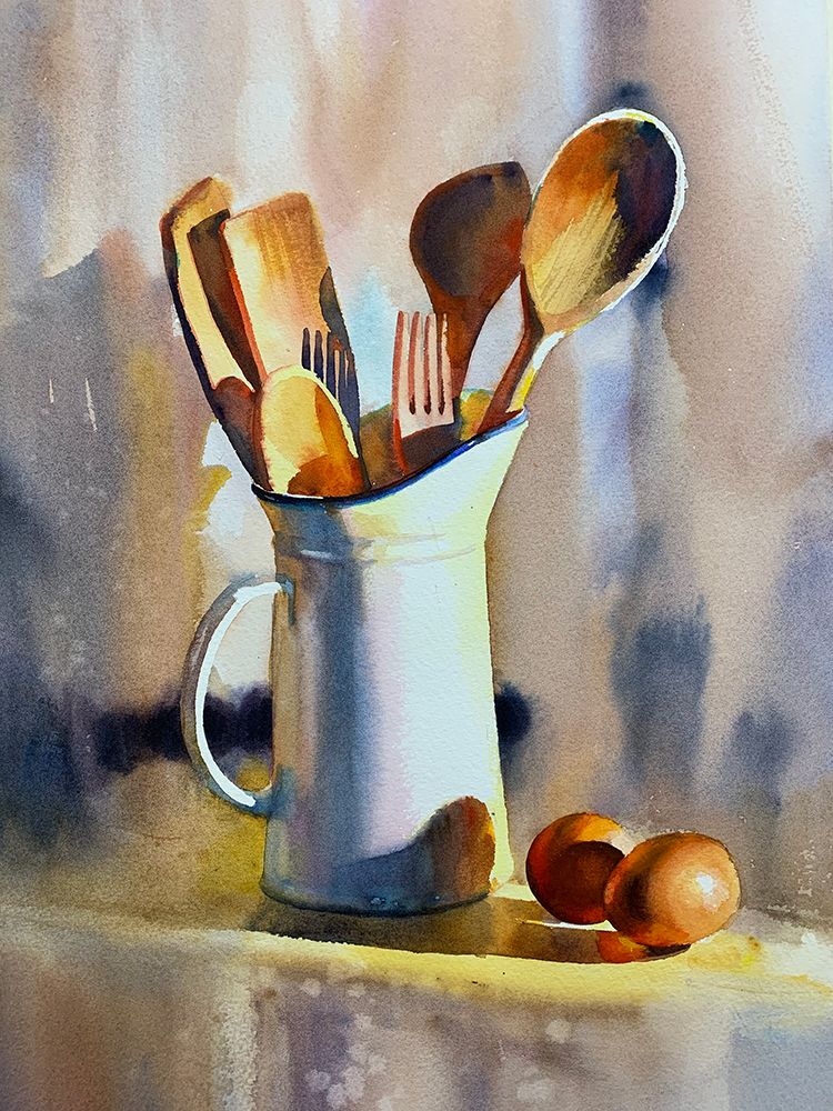 Still Life With Wooden Spoons art print by Samira Yanushkova for $57.95 CAD