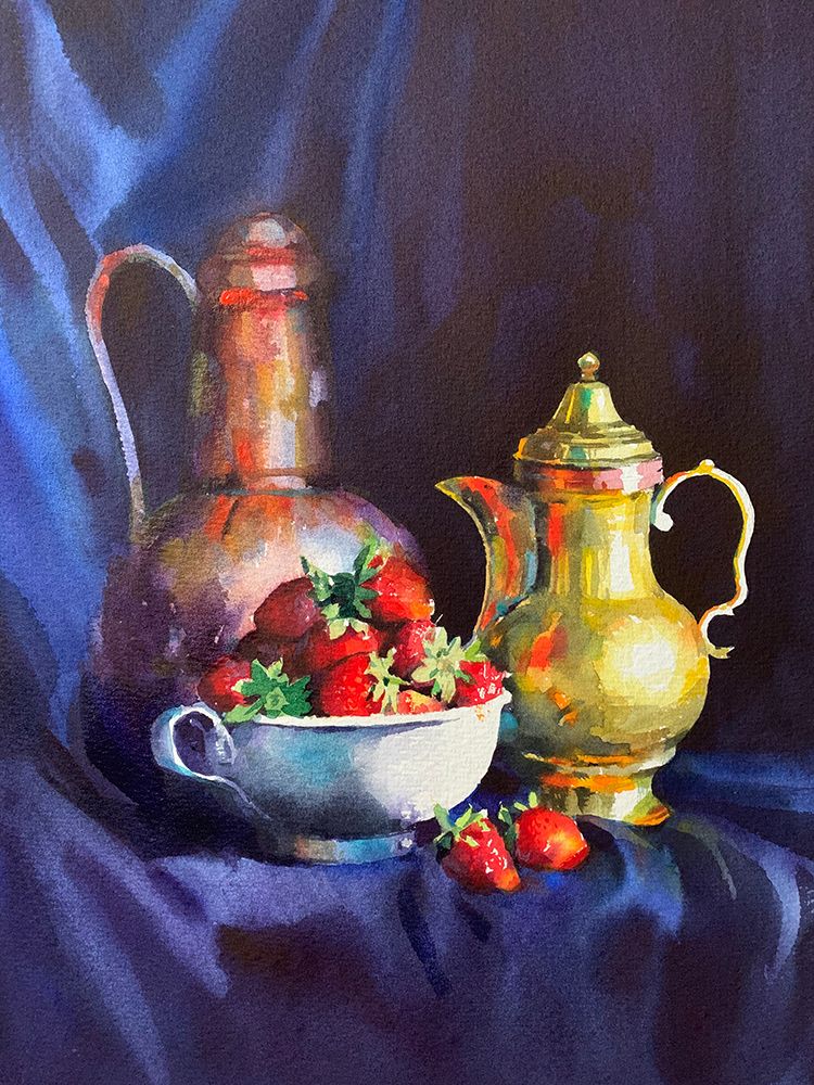 Still Life With Strawberries art print by Samira Yanushkova for $57.95 CAD