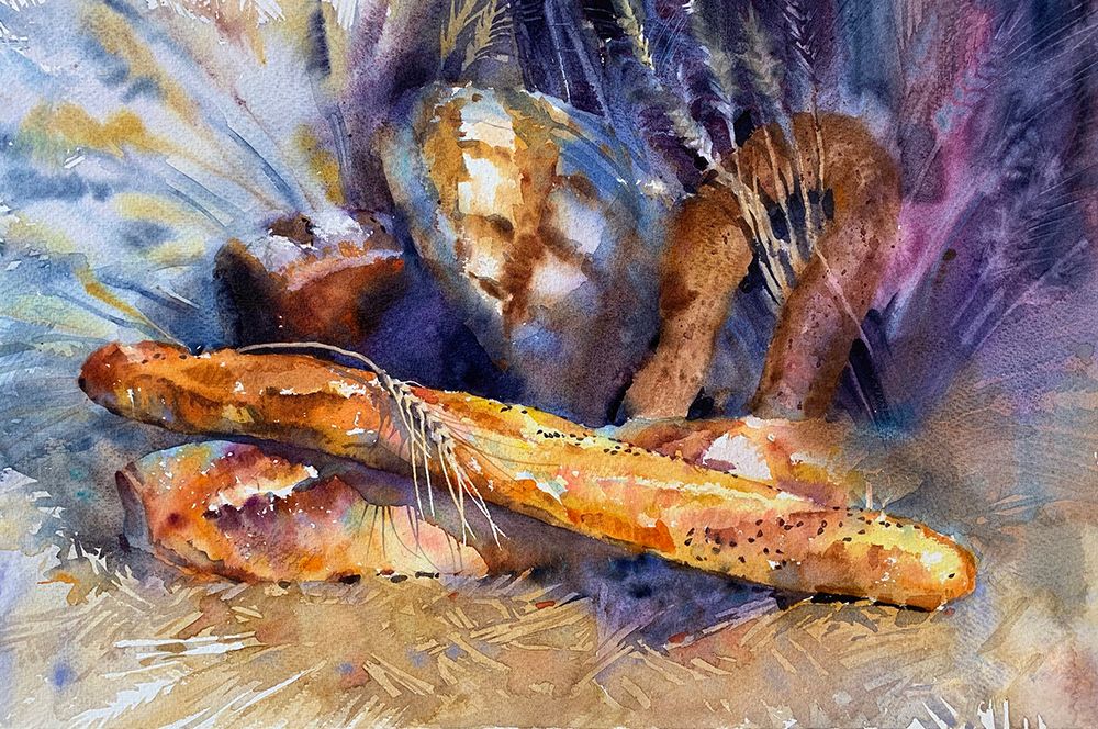 French Pastries, Bread, Baguettes art print by Samira Yanushkova for $57.95 CAD