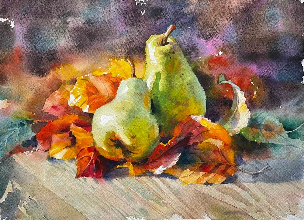 Still Life With Pears art print by Samira Yanushkova for $57.95 CAD