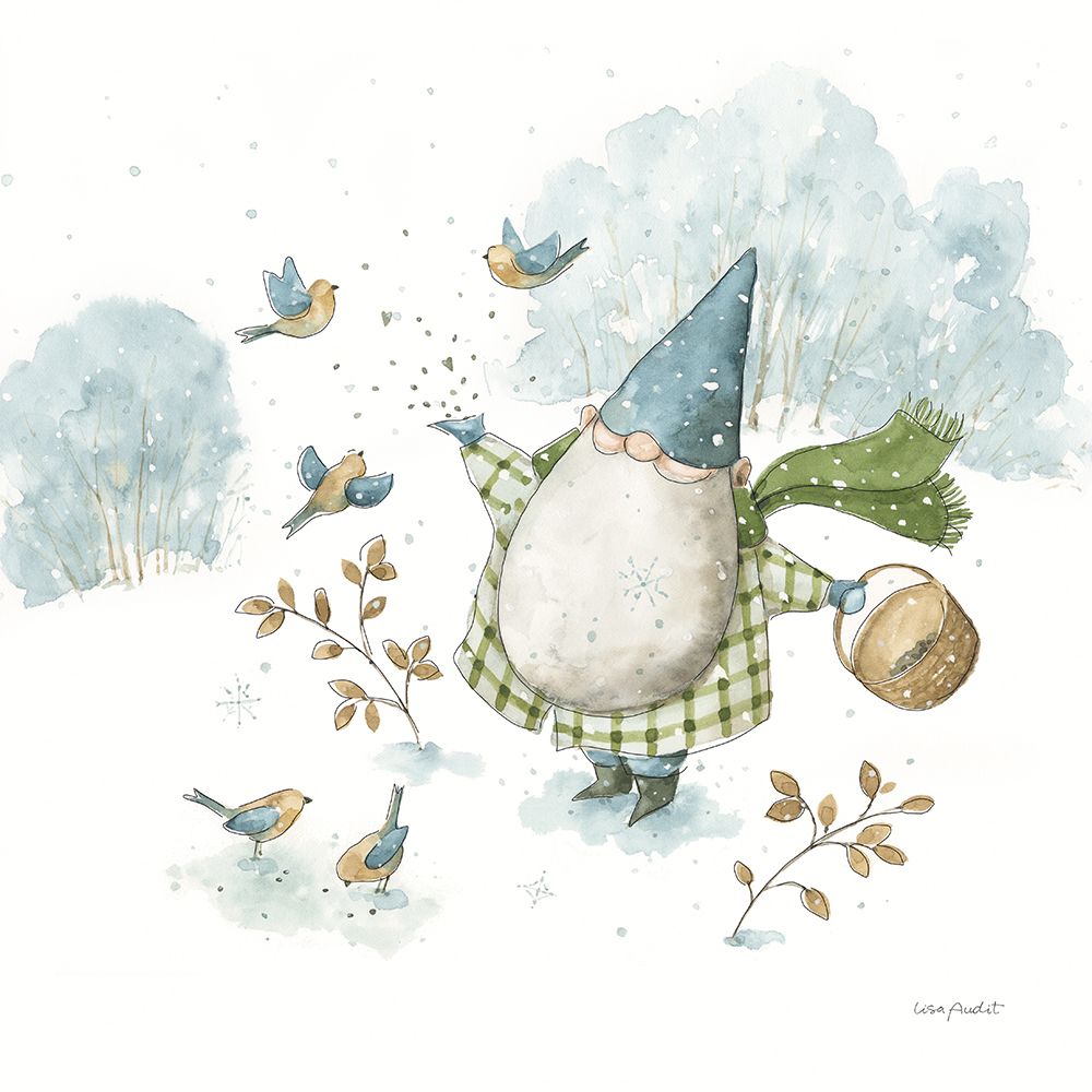 Everyday Gnomes I-Winter Birds art print by Lisa Audit for $57.95 CAD
