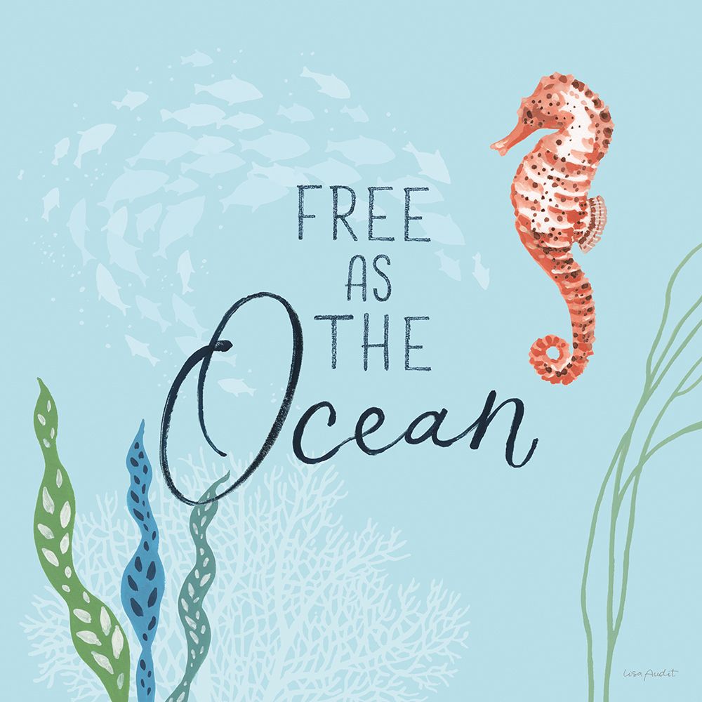 Free As the Ocean IX on Blue art print by Lisa Audit for $57.95 CAD