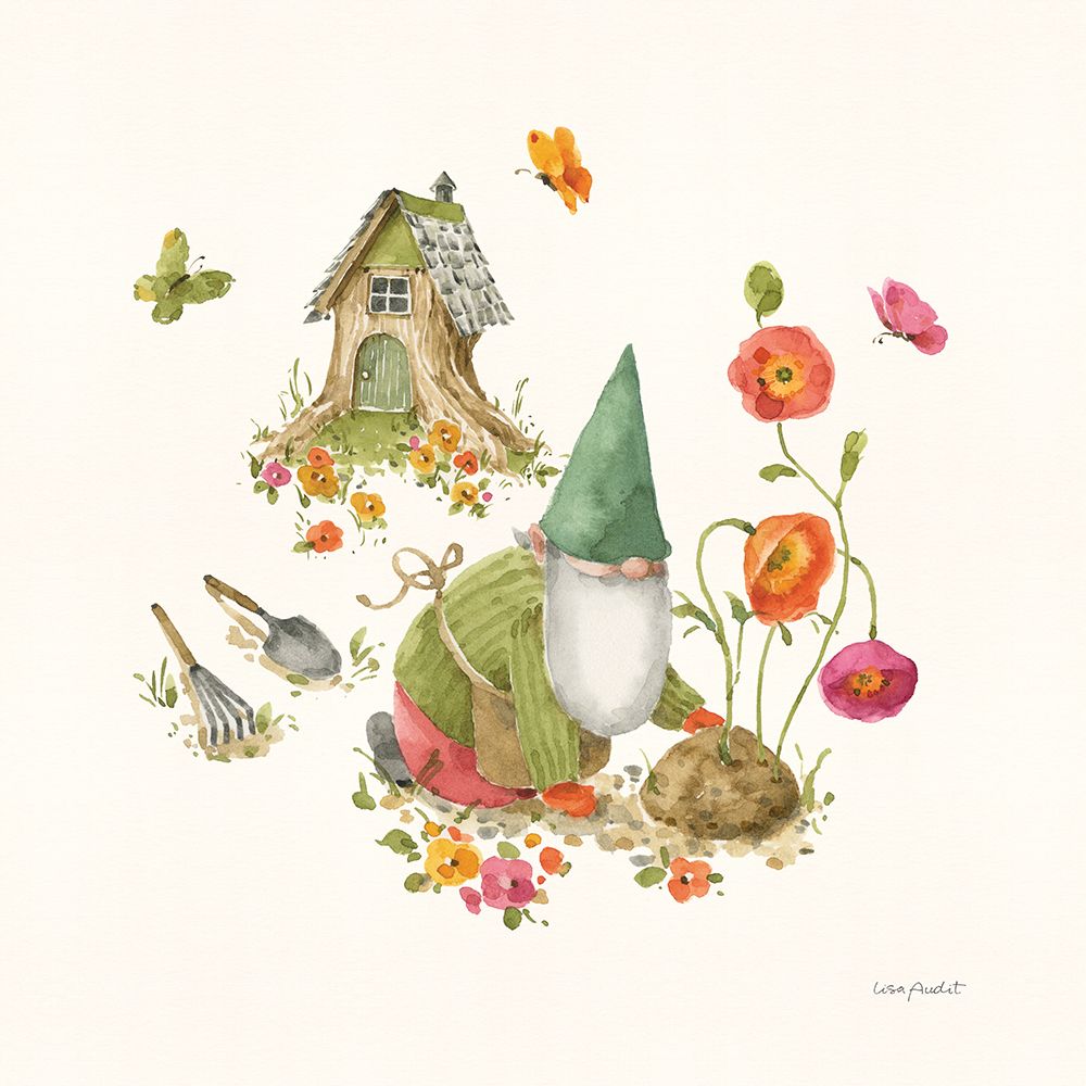 Garden Gnomes IX art print by Lisa Audit for $57.95 CAD