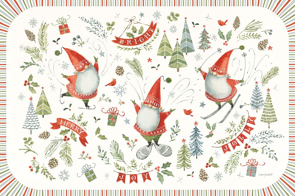 Jolly Gnomes I art print by Lisa Audit for $57.95 CAD
