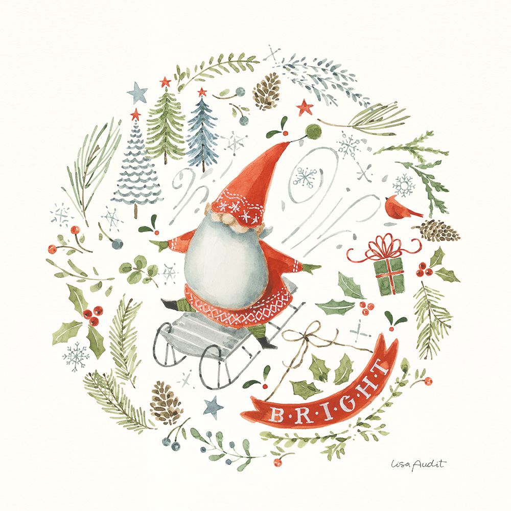 Jolly Gnomes III art print by Lisa Audit for $57.95 CAD