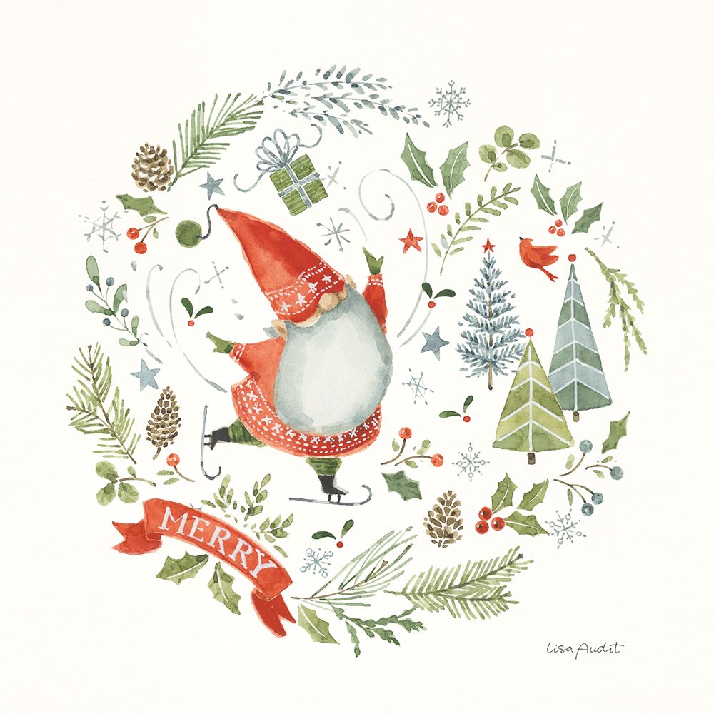 Jolly Gnomes IV art print by Lisa Audit for $57.95 CAD