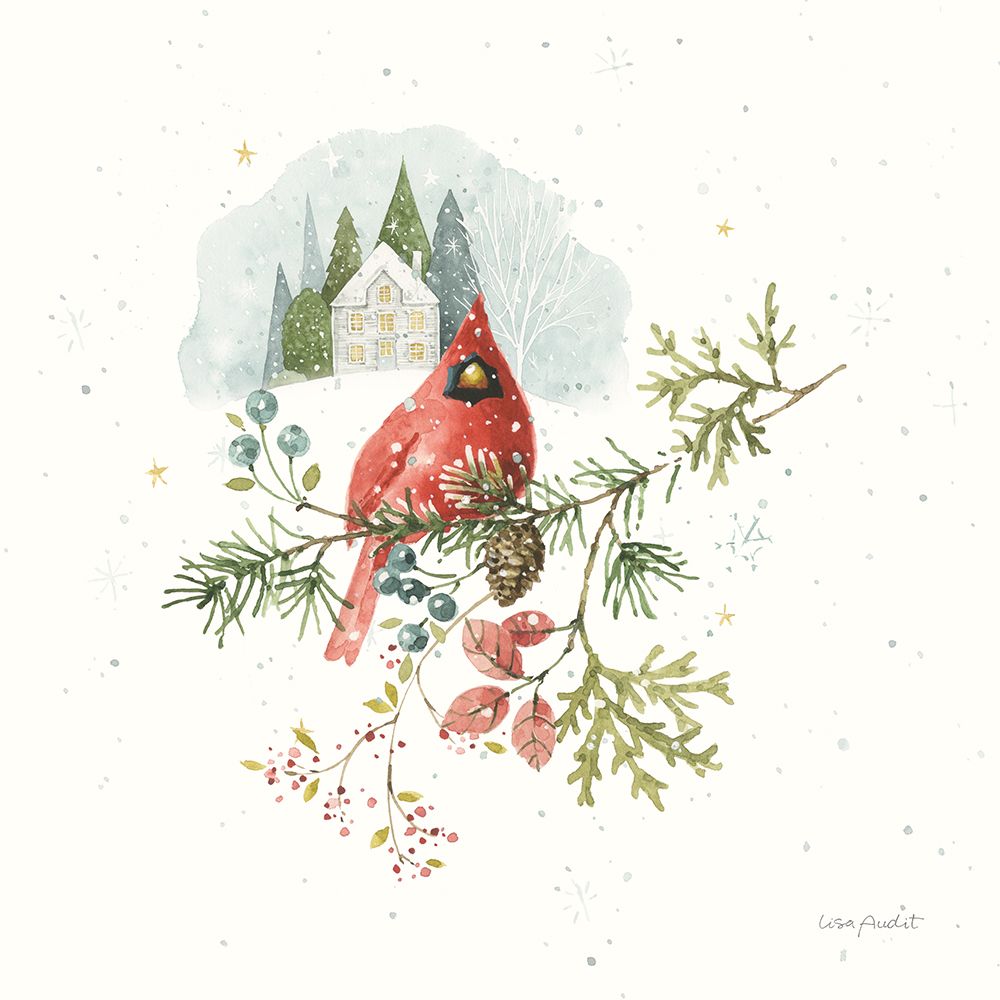 Magical Winterland Cardinals XXIII art print by Lisa Audit for $57.95 CAD