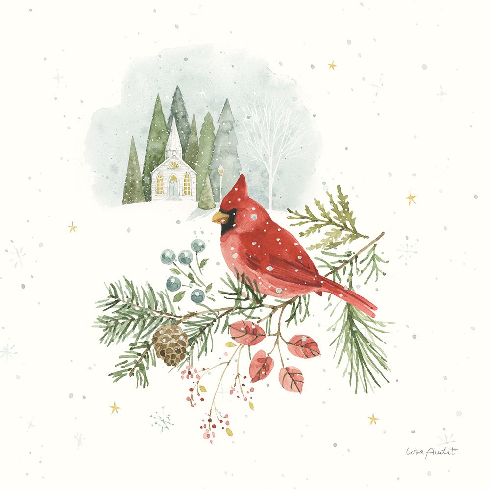 Magical Winterland Cardinals XXVI art print by Lisa Audit for $57.95 CAD
