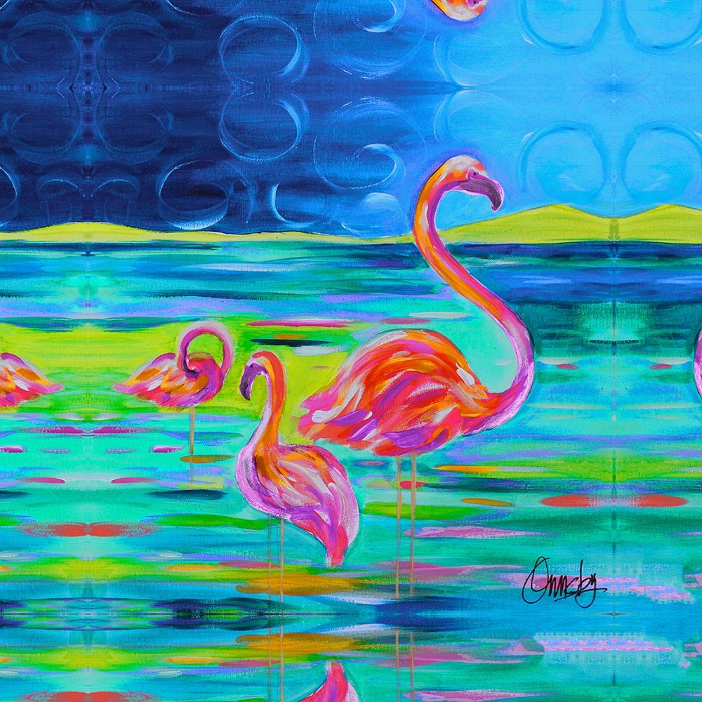Duo Flamingos art print by Anne Ormsby for $57.95 CAD