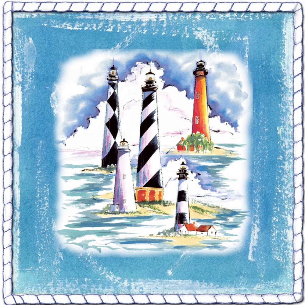 Beach-Front-Lighthouses art print by Anne Ormsby for $57.95 CAD
