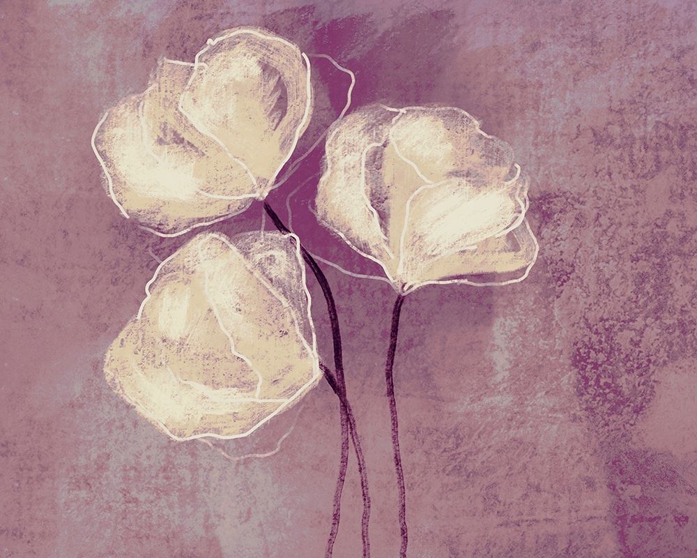 Sketched Flowers on Purple art print by Boho Hue Studio for $57.95 CAD
