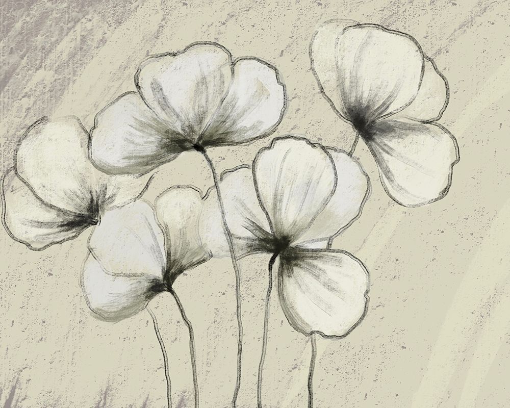 Sketched Flowers on Cream art print by Boho Hue Studio for $57.95 CAD