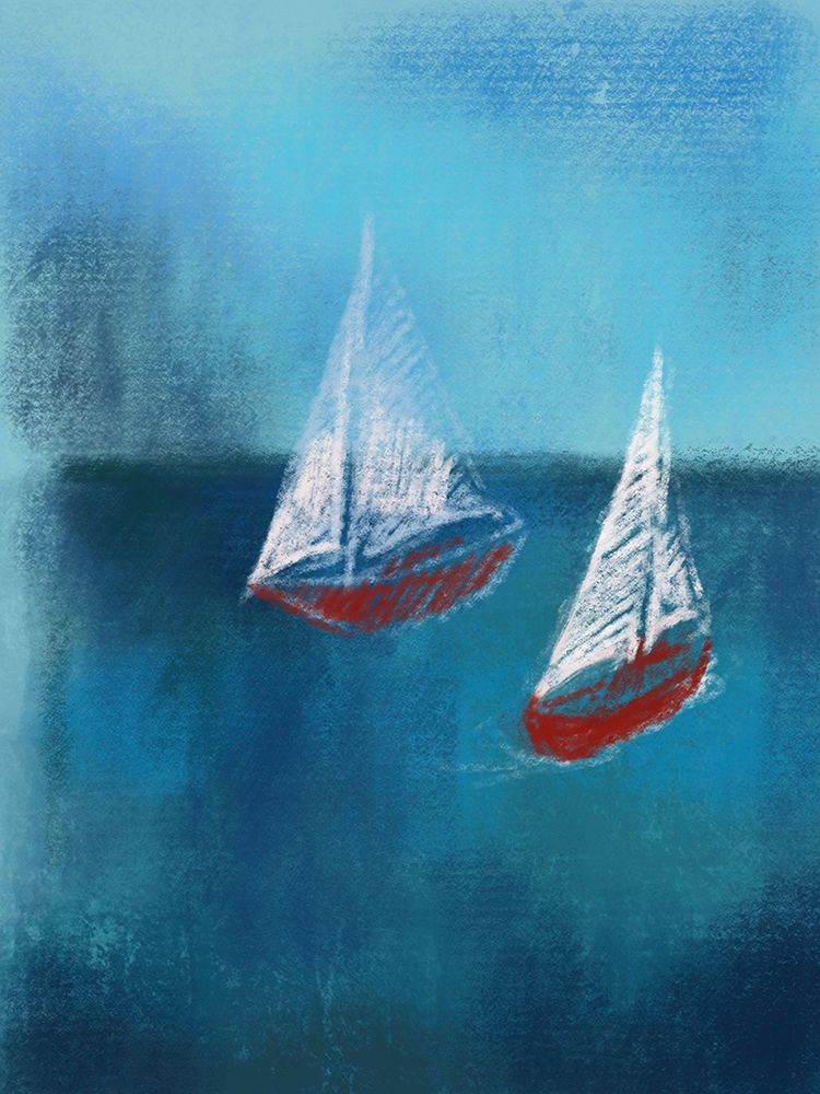Two Red Sailboats art print by Boho Hue Studio for $57.95 CAD