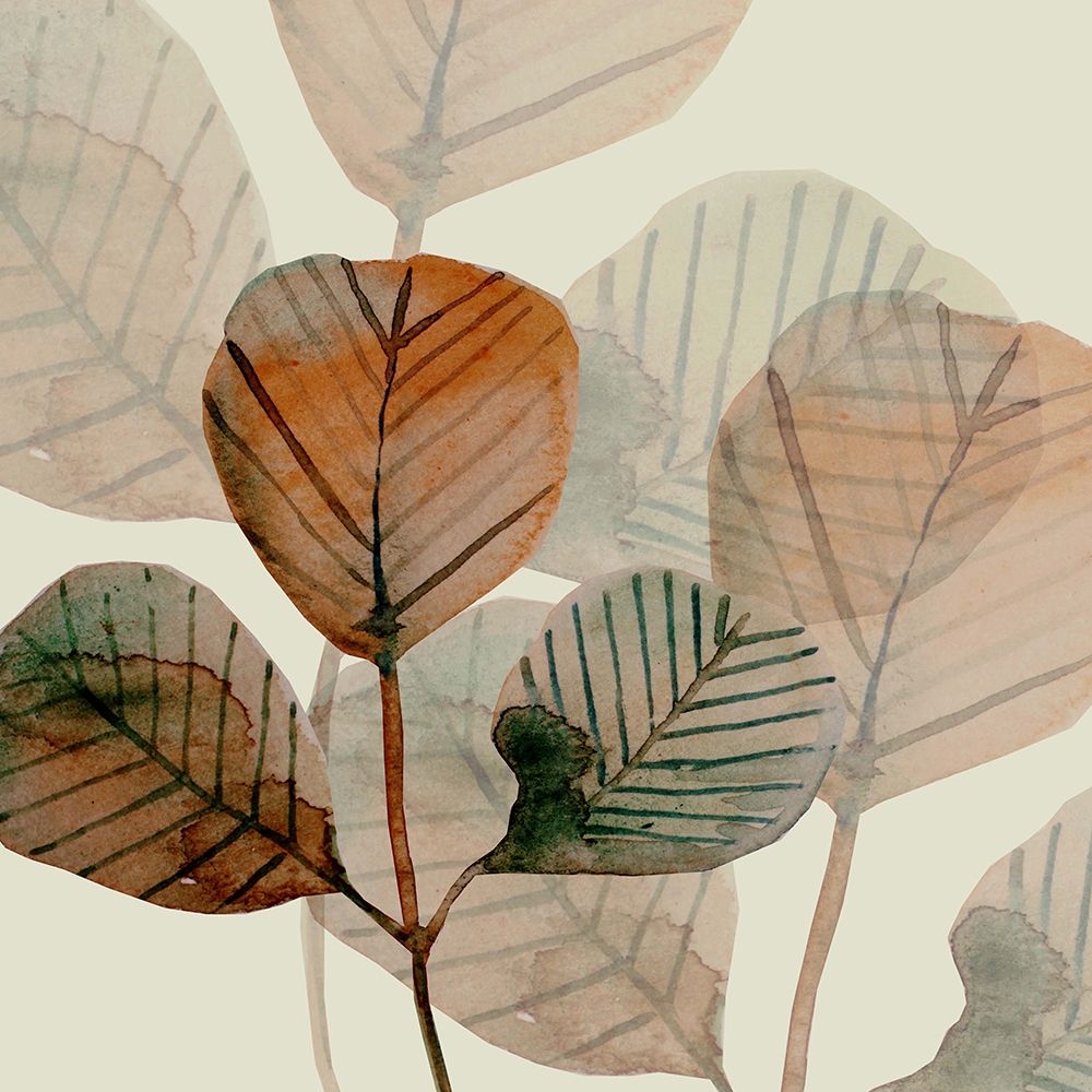 Squared Brown Leaves 1 art print by Boho Hue Studio for $57.95 CAD