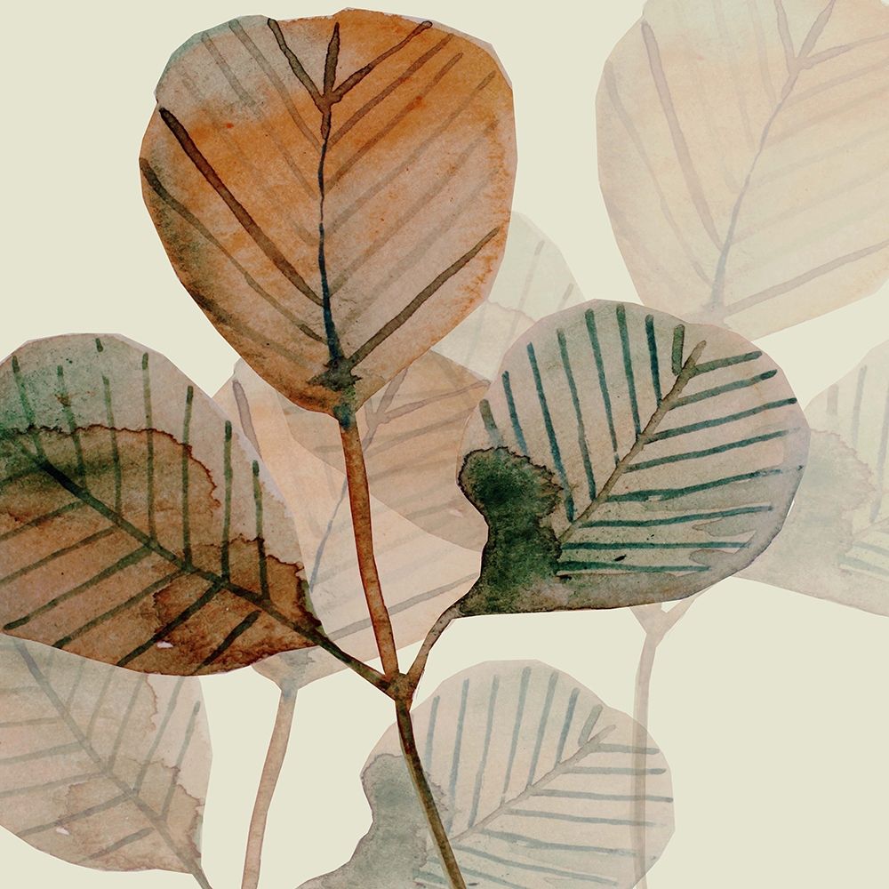Squared Brown Leaves 2 art print by Boho Hue Studio for $57.95 CAD