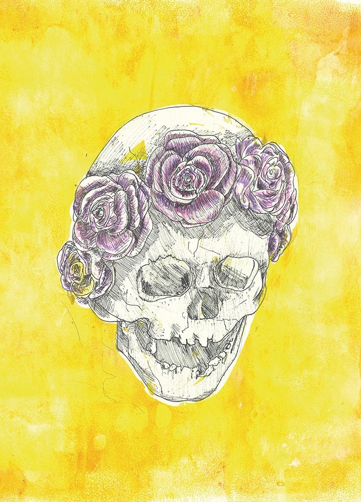 Skull with Rose Crown art print by Justine Bassani for $57.95 CAD