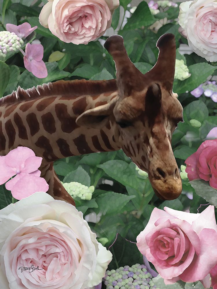 Floral Giraffe art print by Diane Stimson for $57.95 CAD
