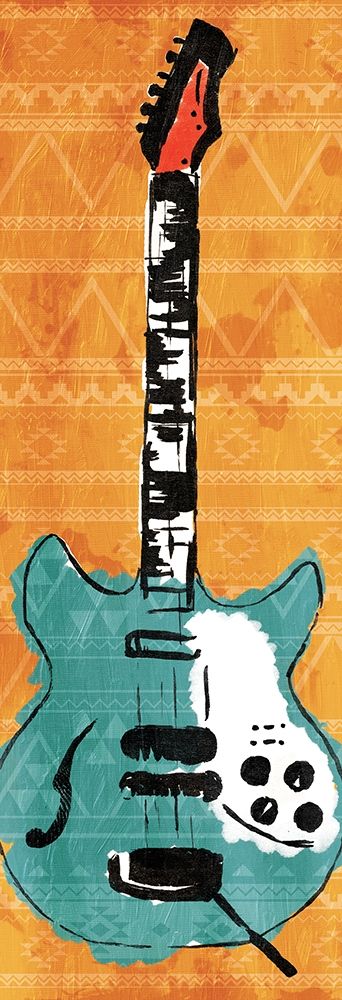 Aztec Guitar art print by Enrique Rodriquez Jr for $57.95 CAD
