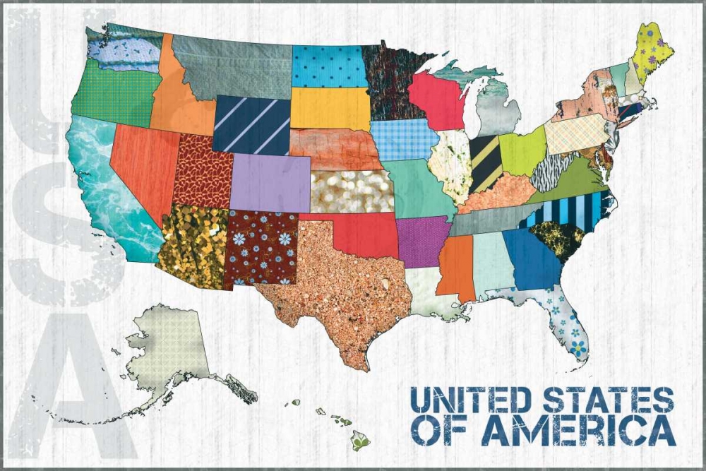 US Map Kids art print by Lauren Gibbons for $57.95 CAD
