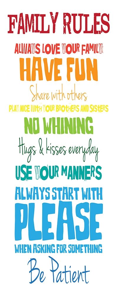 Family Rules Rainbow No Distress art print by Jace Grey for $57.95 CAD
