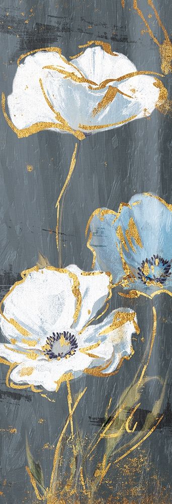 Three Flower Gold Accents art print by Jace Grey for $57.95 CAD