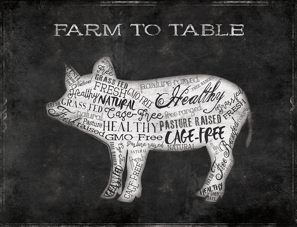 Farm To Table Pig art print by Jace Grey for $57.95 CAD