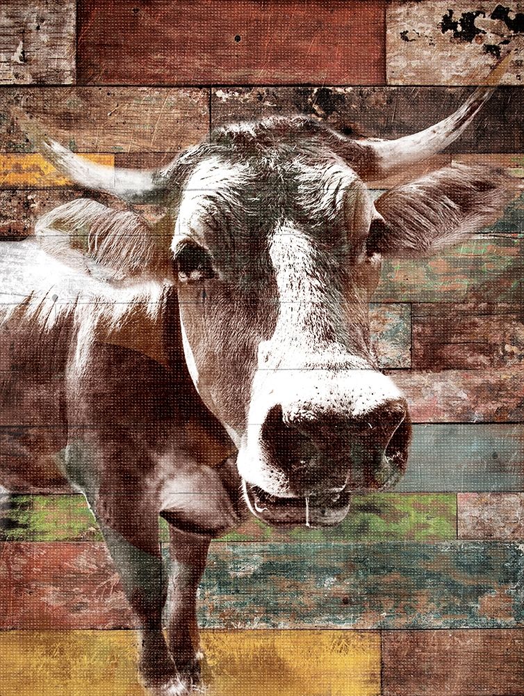 Cow With Multi Wood art print by Jace Grey for $57.95 CAD