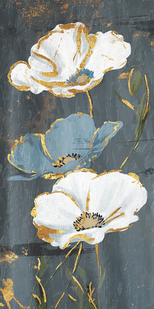Blue Gold Florals art print by Jace Grey for $57.95 CAD