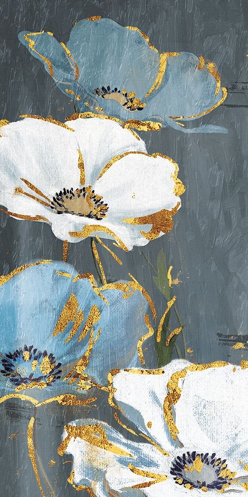 Blue Gold Florals Mate art print by Jace Grey for $57.95 CAD
