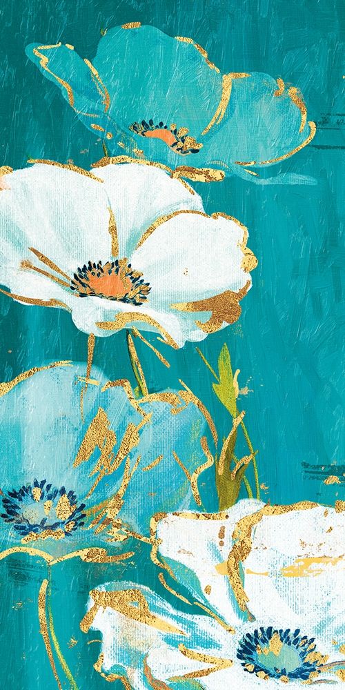 Teal Gold Florals Mate art print by Jace Grey for $57.95 CAD