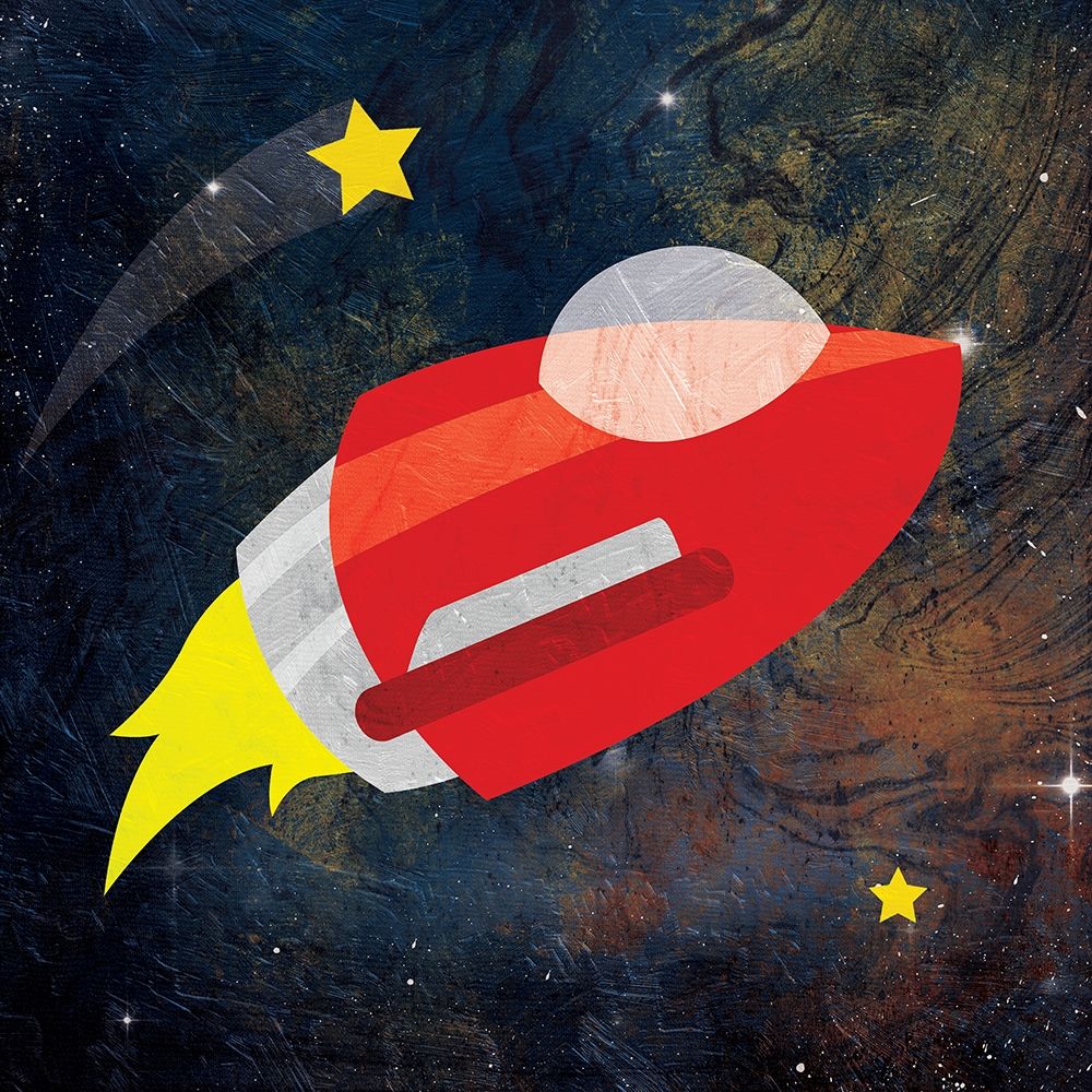 Galaxy Rockets Blue Stars Mate art print by Jace Grey for $57.95 CAD