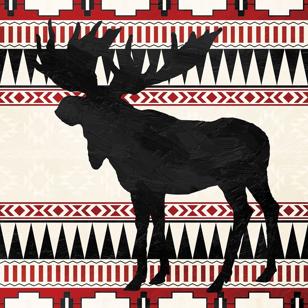 Aztec Moose Red art print by Jace Grey for $57.95 CAD