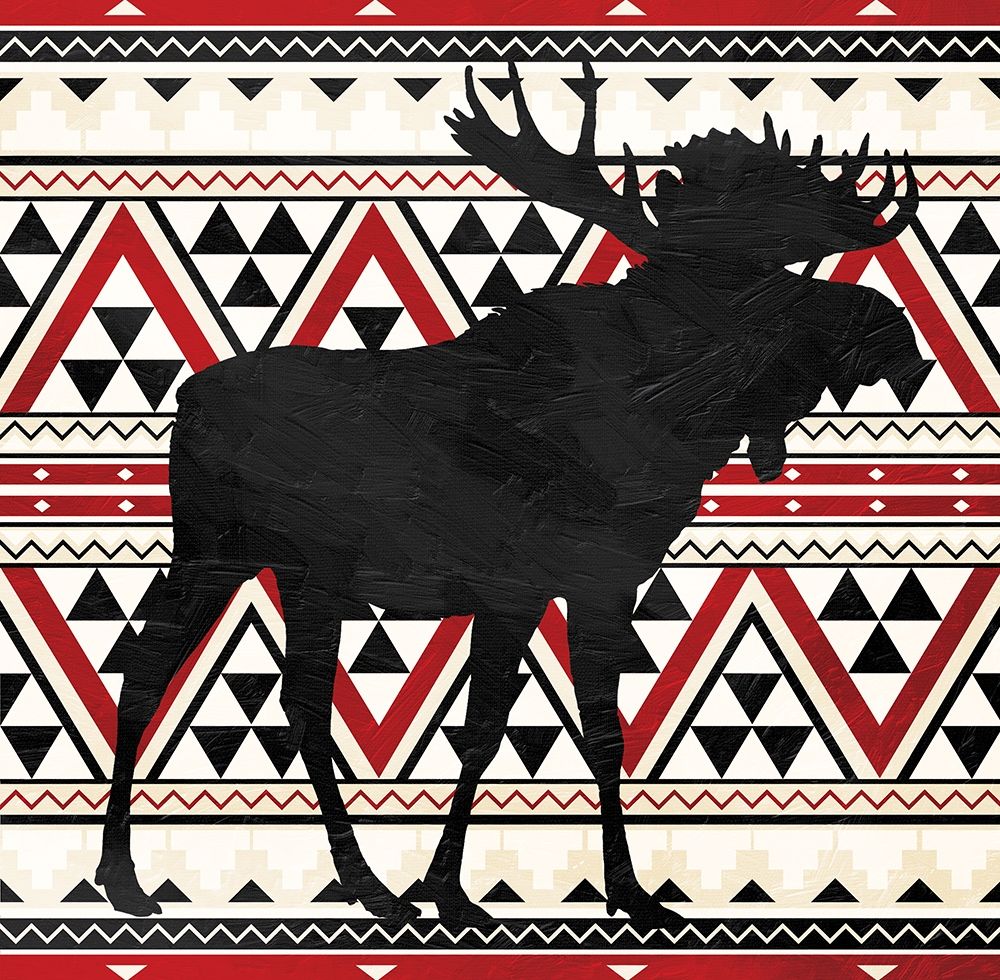 Aztec Moose Red Mate art print by Jace Grey for $57.95 CAD
