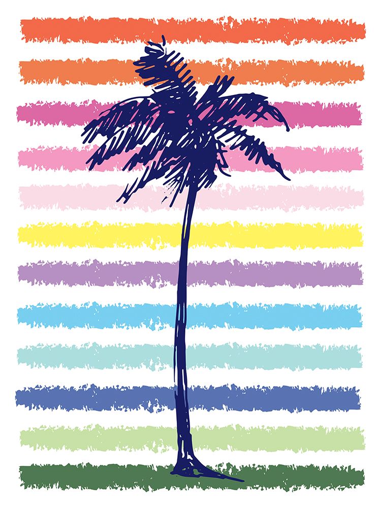 Rainbow Palm Tree art print by Jennifer McCully for $57.95 CAD