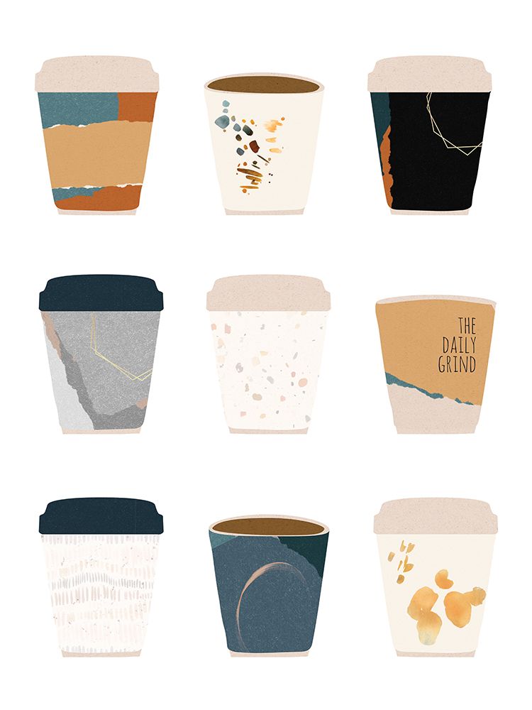 To Go Coffee Cup Variety art print by Jennifer McCully for $57.95 CAD