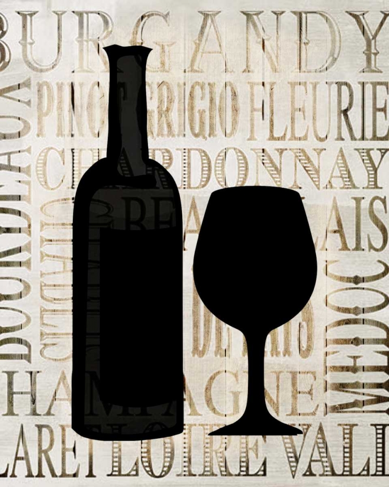 Wine Silhouette 1 art print by Kimberly Allen for $57.95 CAD