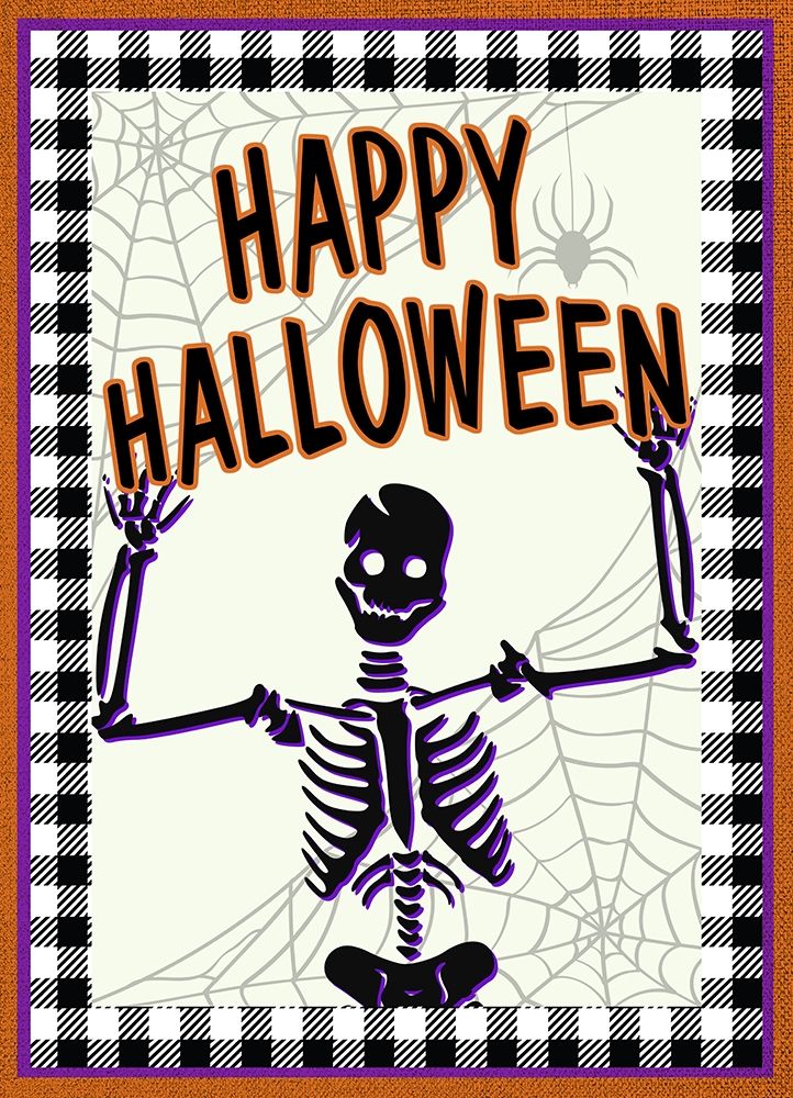 Happy Halloween Skeleton art print by Allen Kimberly for $57.95 CAD