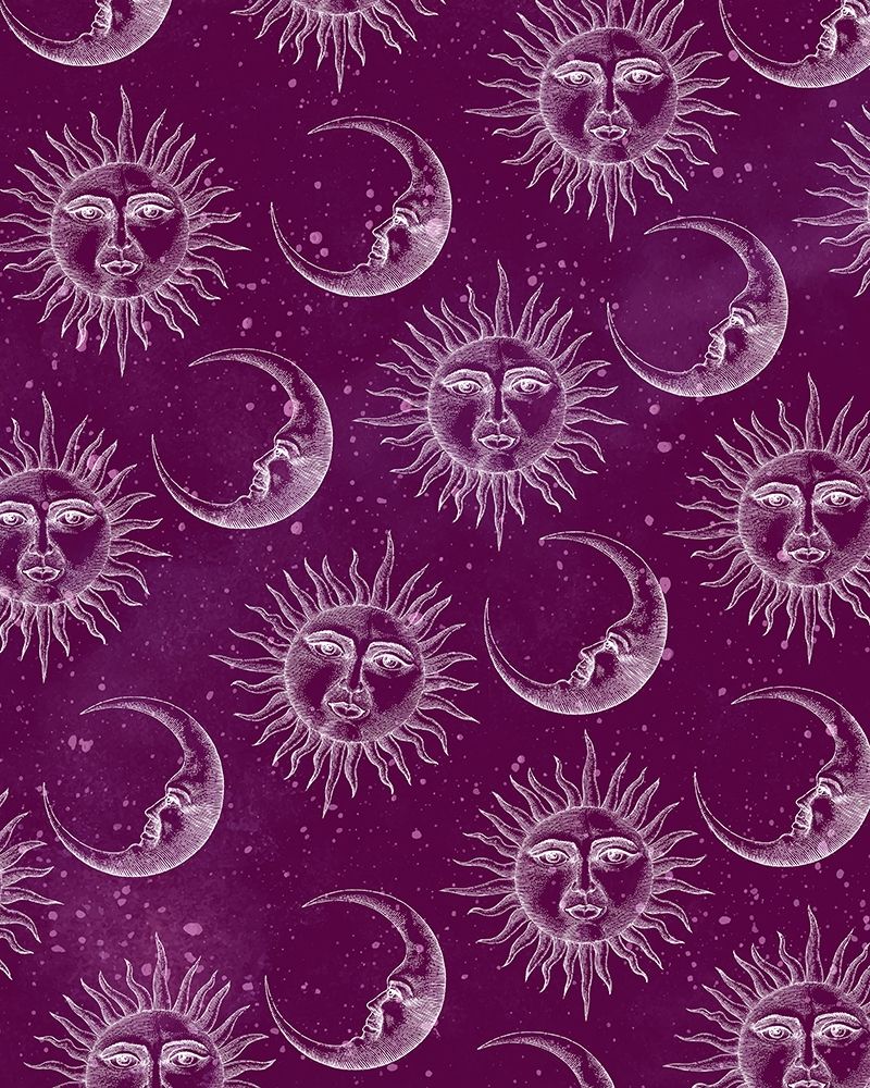 Sun Moon Pattern Pink art print by Kimberly Allen for $57.95 CAD