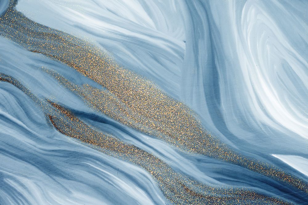 Blue Waves of Gold art print by Kimberly Allen for $57.95 CAD