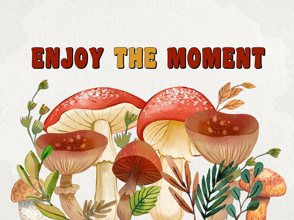 Mushrooms And Leaves 5 art print by Kimberly Allen for $57.95 CAD